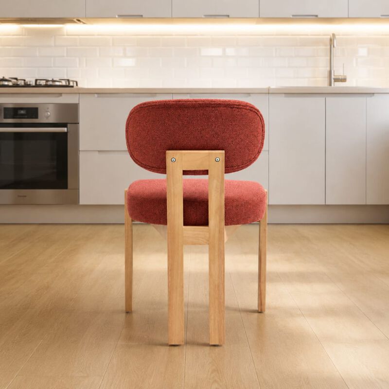 GOODSILO Mid-Century Modern Upholstered Wooden Dining Chairs Set of 2, Sturdy Space-Saving Seating for Kitchen and Dining Room Small Spaces image number 2