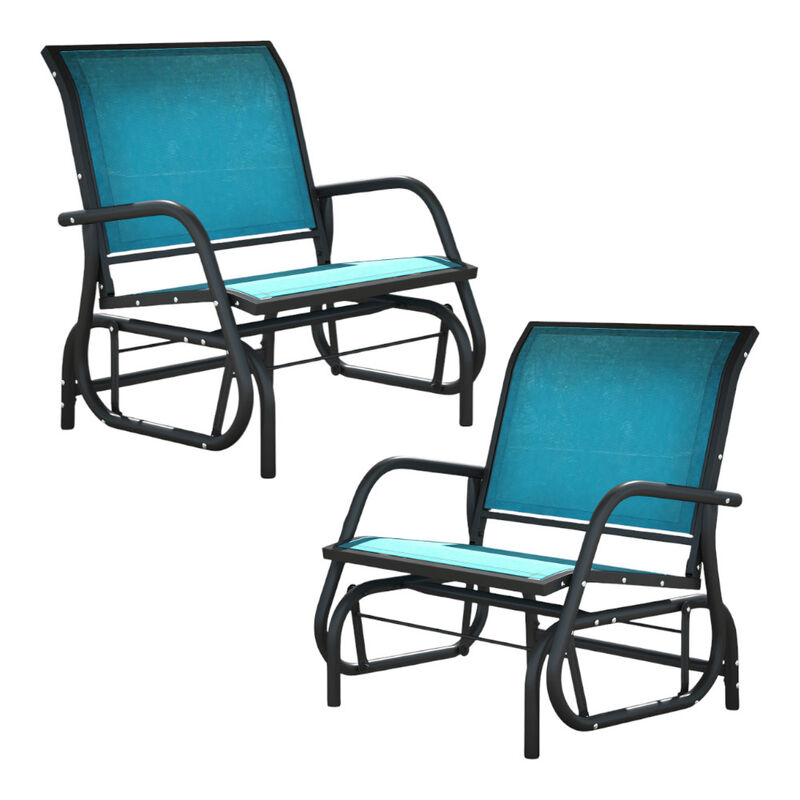 2PCS Outdoor Glider Chairs with Cushions &ndash; Cozy Patio or Balcony Seating