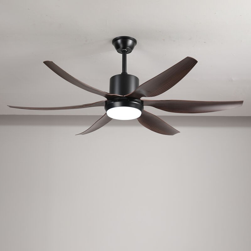 56" 6 Blade Ceiling Fan with Dimmable LED Light Kit and Remote Control image number 8
