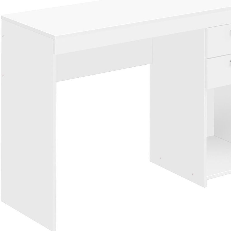 HomeRoots 48" Espresso Wood Pedestal Computer Desk With Two Drawers image number 4