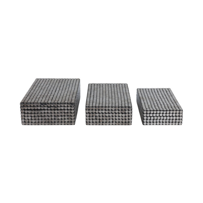 S/3 10/11/12" Studded Boxes, Black image number 4