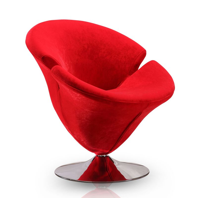 Tulip Red Swivel Accent Chairs (Set of 2)