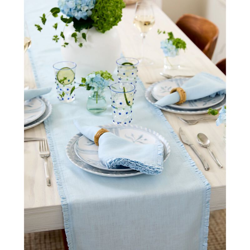 Christmas Linen Table Runner - Juliette Ruffle, Solino Home