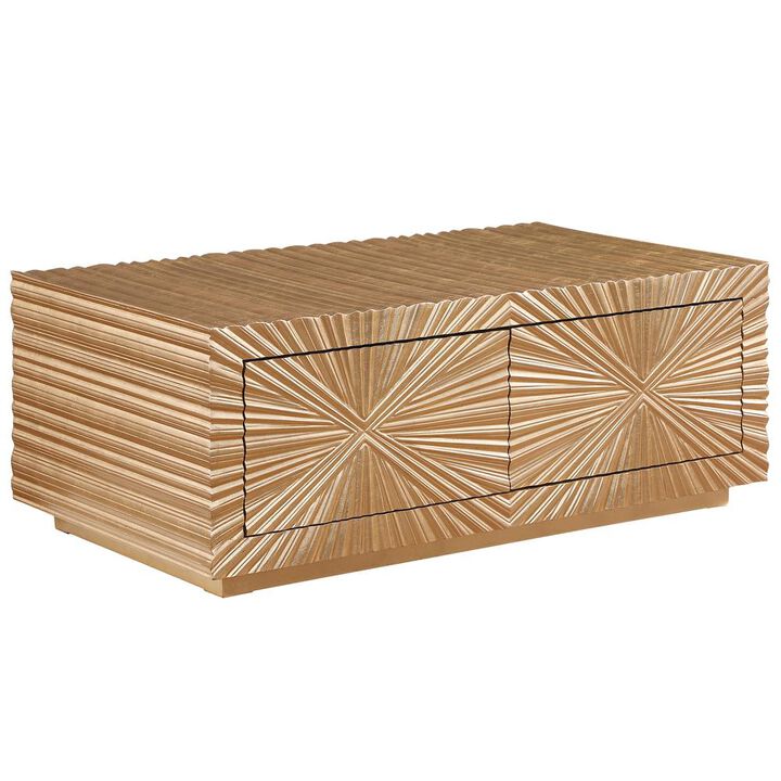 Best Master Furniture Lacy Metallic Gold Sheen Coffee Table