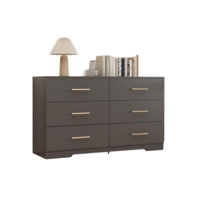 6-Drawer Dresser Table with Handles for Bedroom or Living Room