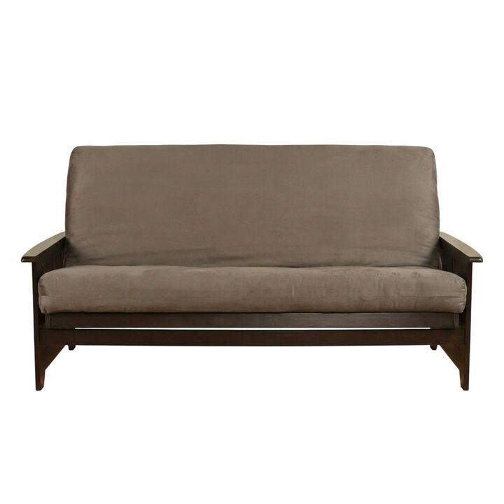 Phoenix Frame Queen-Espresso Finish-Suede Gray Mattress