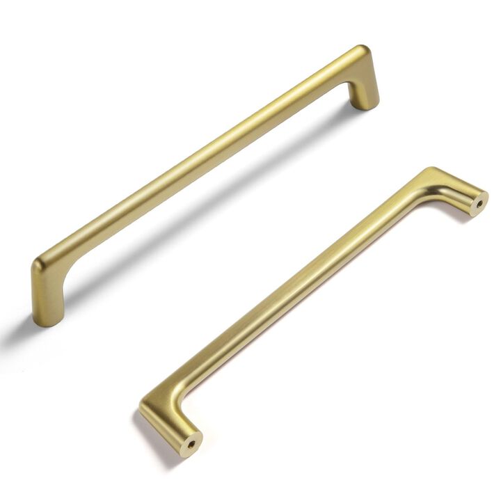 Goo-Ki Brushed Gold Cabinet Pulls with 6.3'' Hole Centers, Modern Style Zinc Alloy Cabinet Handles for Dresser,Wardrobe,Cupboard