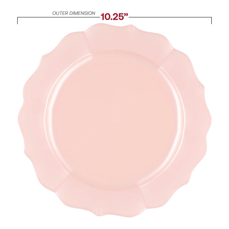 10.25" Pearl Pink Round Lotus Plastic Dinner Plates (120 Plates) image number 2