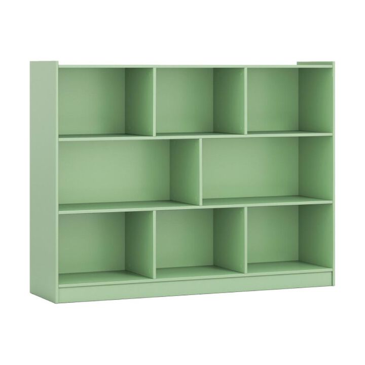 Hivvago 3-Tier Open Bookcase 8-Cube Floor Standing Storage Shelves