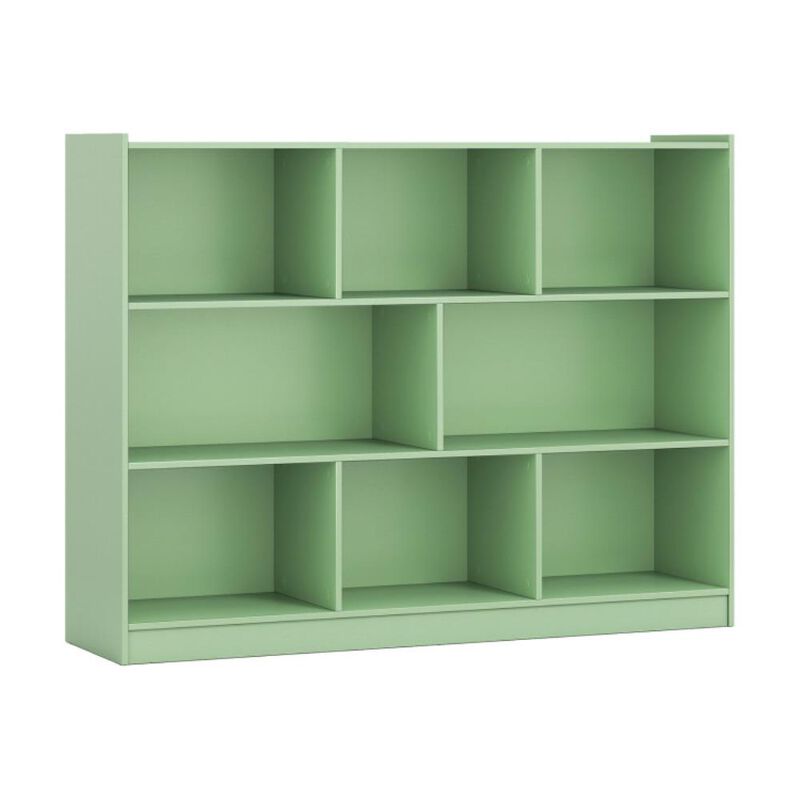 Hivvago 3-Tier Open Bookcase 8-Cube Floor Standing Storage Shelves