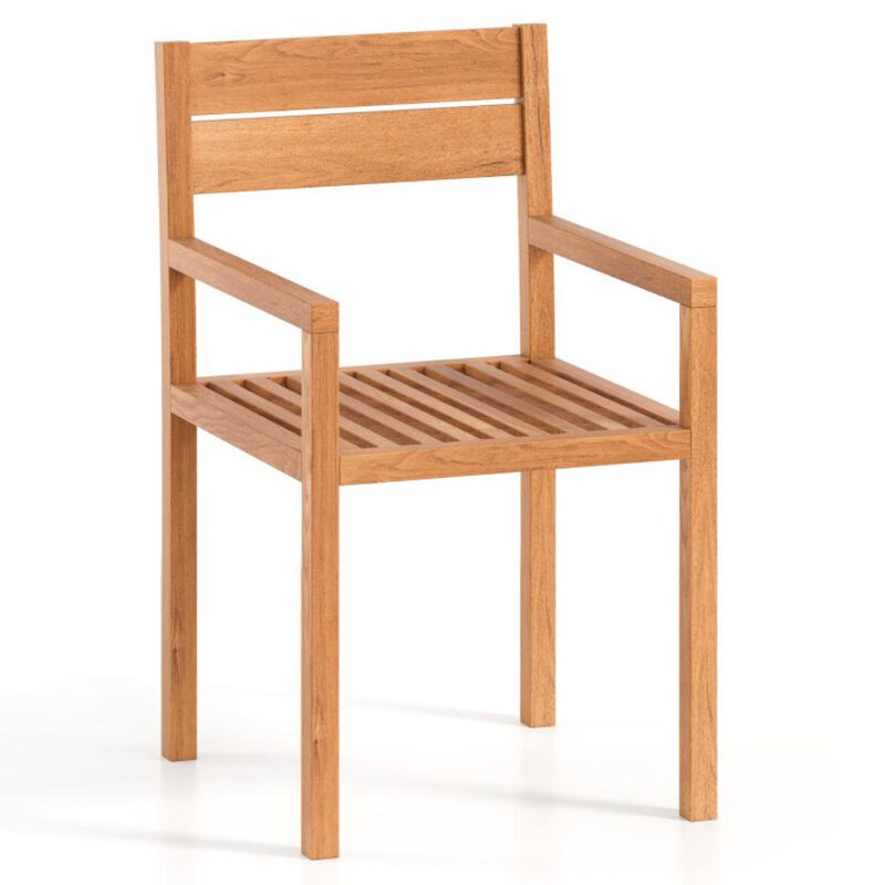 Hivvago Outdoor Patio Dining Teak Wood Armchair