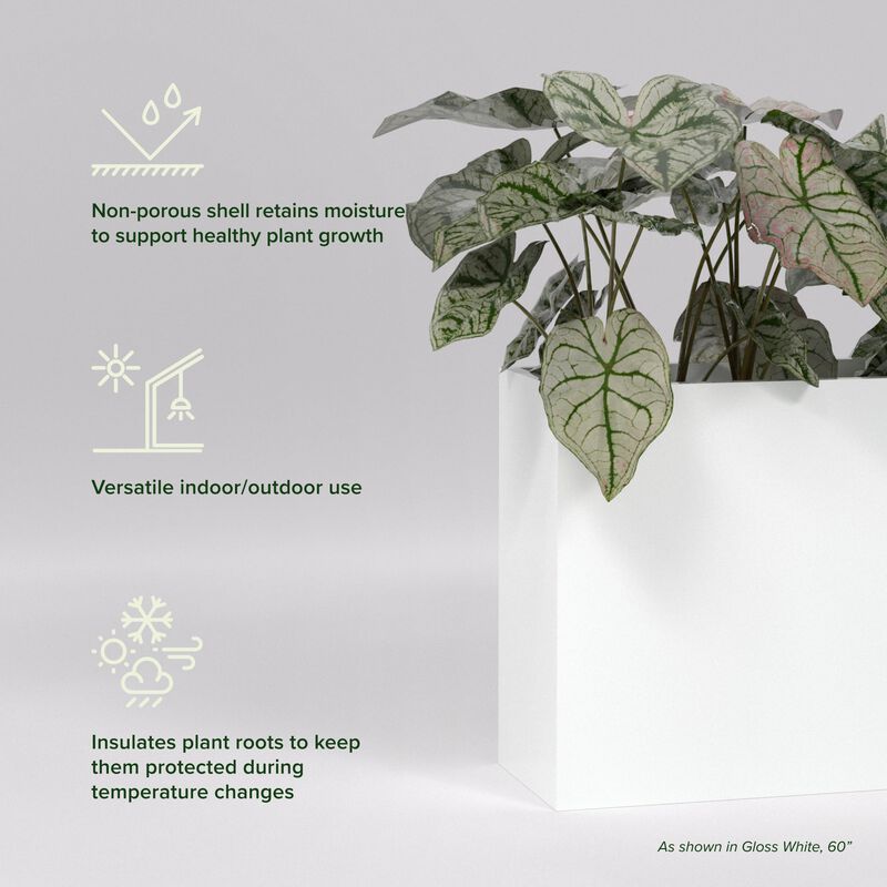 Greenline Fiberglass Leo Extra Large Indoor/Outdoor Rectangle Planter.