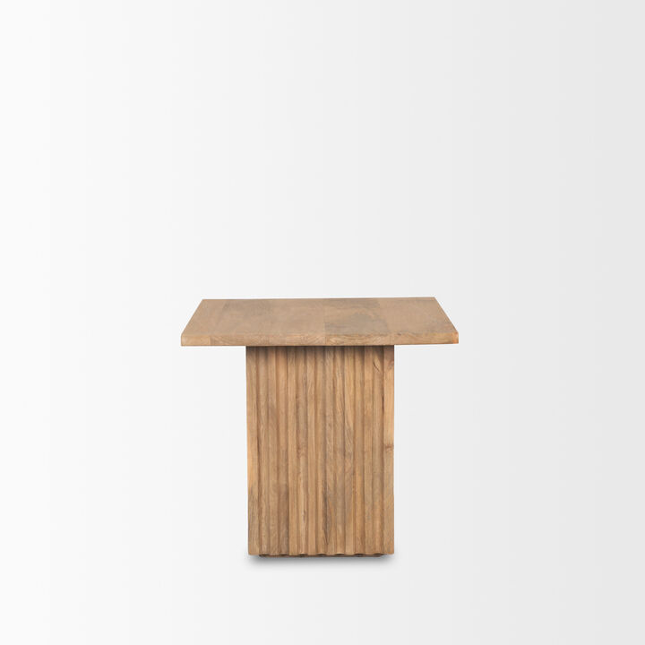 HomeRoots 22" Brown Solid Wood Square Block End Table