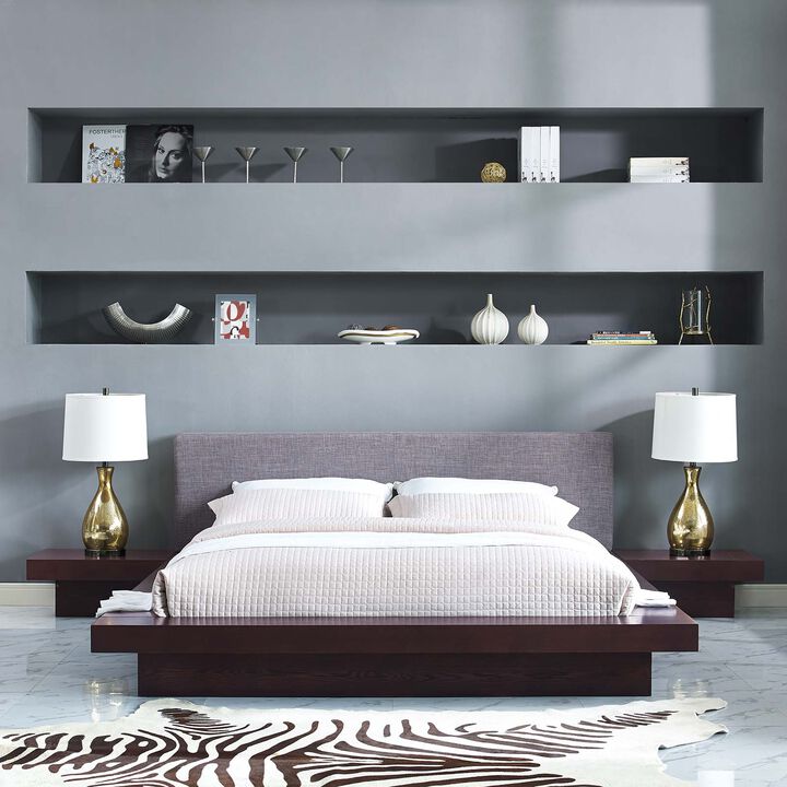 Modway - Freja 3 Piece Queen Fabric Bedroom Set