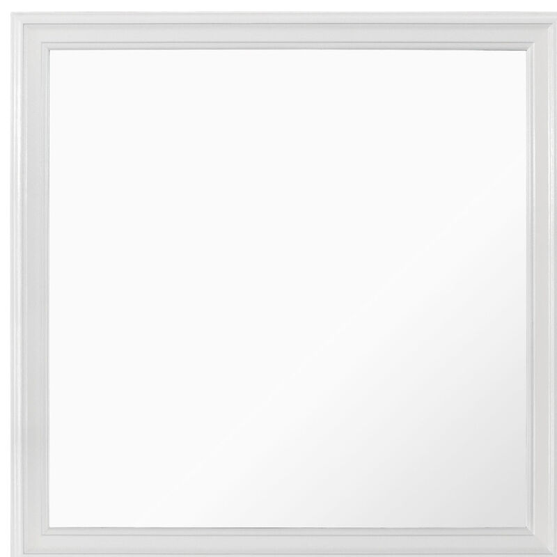 HomeRoots 38" White Square Wood Framed Accent Mirror image number 3