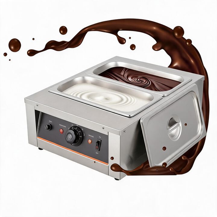 Stainless Steel Chocolate Tempering Machine, Adjustable Temp 86&ndash;185&deg;F, for Chocolate&Milk&Cream