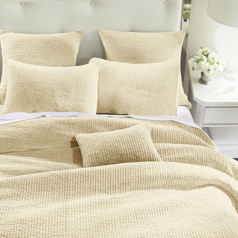 Stonewashed Tan Cotton Velvet Full/Queen Quilt Set image number 1