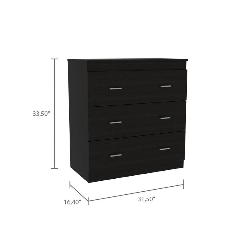 Capri Three Drawer Dresser-Black