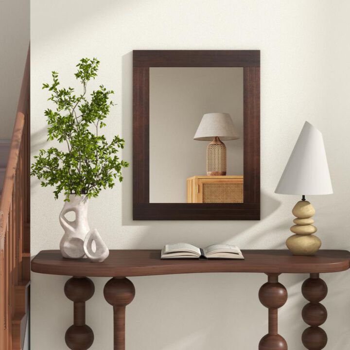 Hivvago Wood Framed Wall Mirror for Bedroom Living Room Vanity Entryway