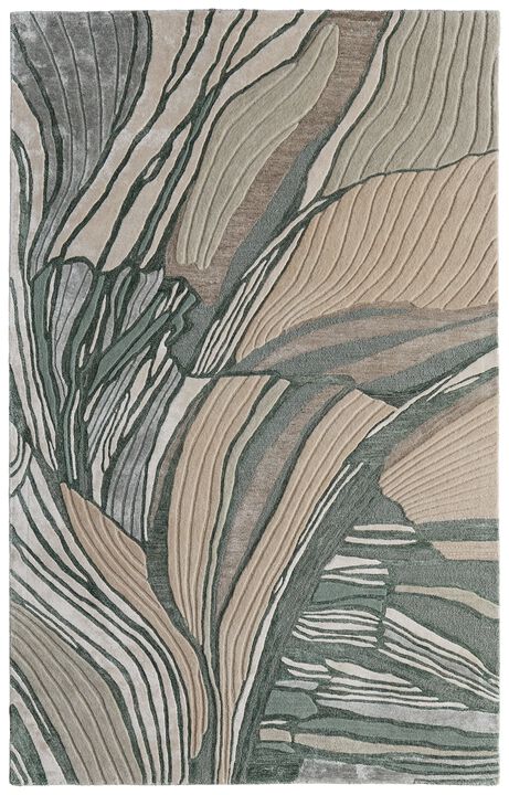 Maridian 8A74F Green/Beige 5' x 8' Rug