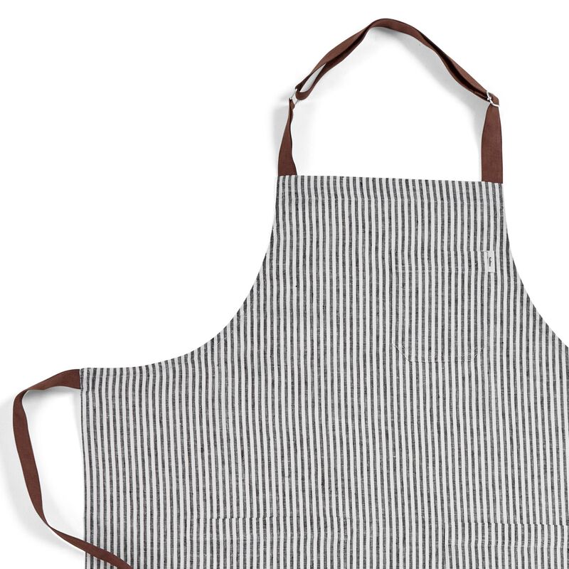 Solino Home 100% Pure Linen Apron - Linen Bib Apron