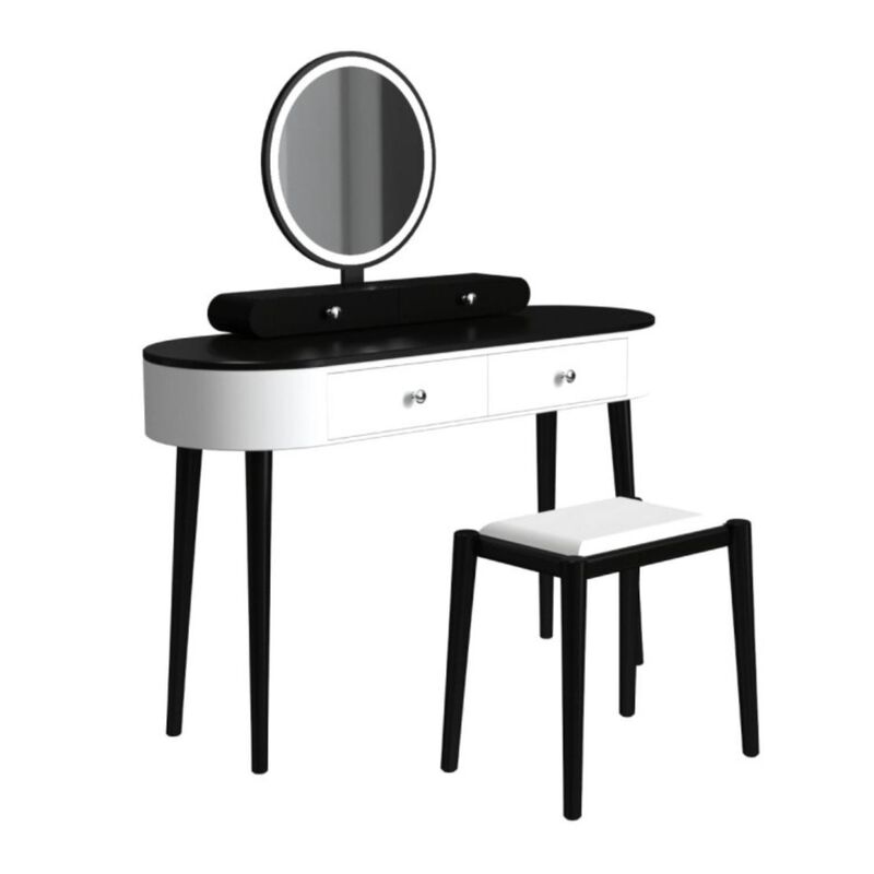 Hivvago Elegant Makeup Vanity Table Set with LED Mirror and 3 Spacious Drawers
