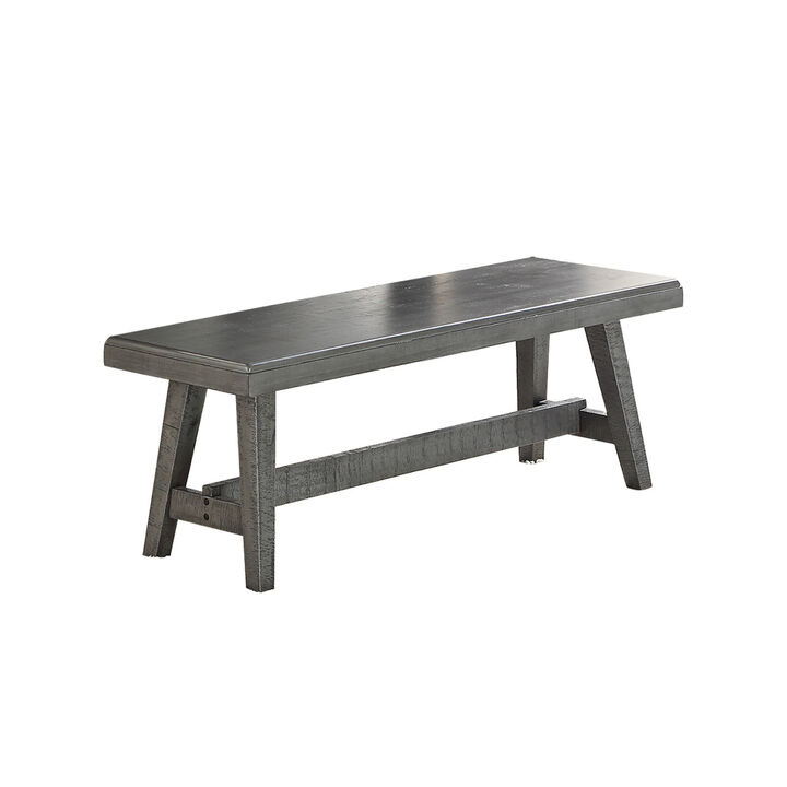 Sturdy Wood Dining Bench, Grey