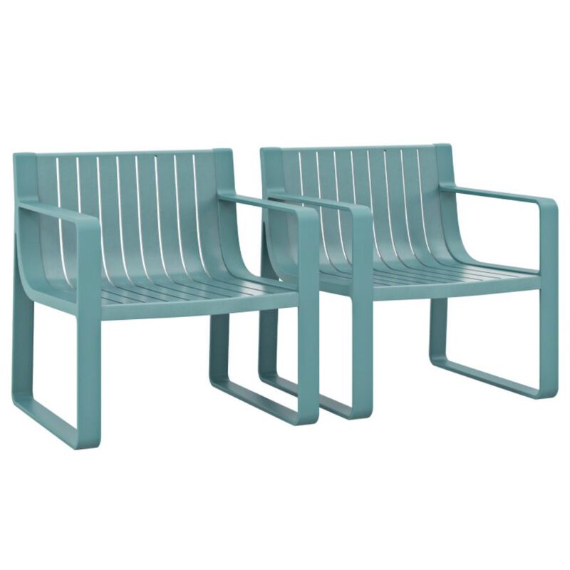 Hivvago Patio Chairs Set of 2 with Curved Backrests and Seats
