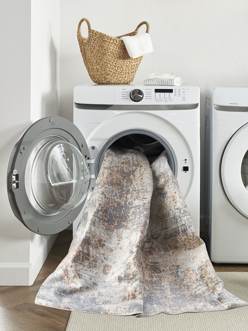 Astra Machine Washable ASW07 Multicolor 5'3" Round Rug