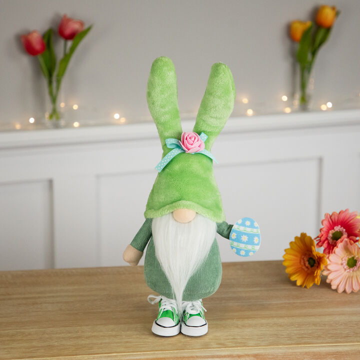 Gnome with Bunny Ears Easter Figure - 15" - Green and White