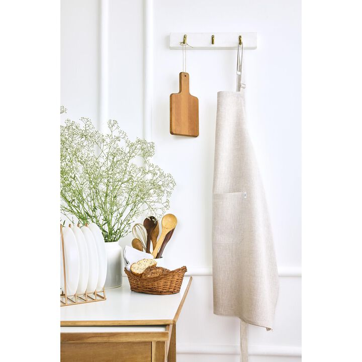 Solino Home 100% Pure Linen Apron - Linen Full Midi Apron