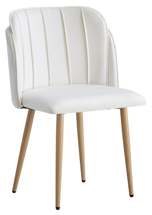 Set of 2 Scandinavian Dining Chairs with Metal Legs