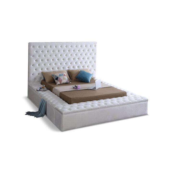 Meridian Furniture Bliss White Velvet King Bed