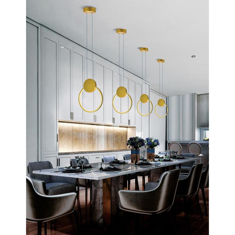 Pulley 8 in LED Satin Gold Mini Pendant