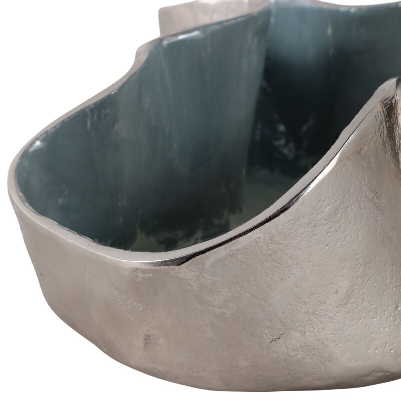 15x12 Wavy Abstract Metal Bowl image number 4