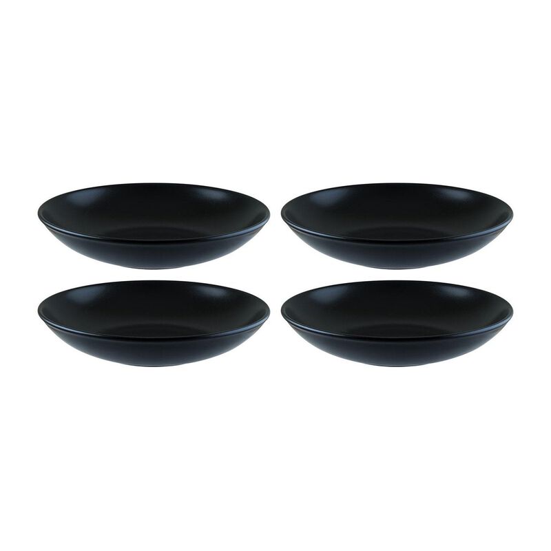 Notte dia.9" h:2" 34 oz. Round Black Vitrified Bowl (Set of 4) image number 0