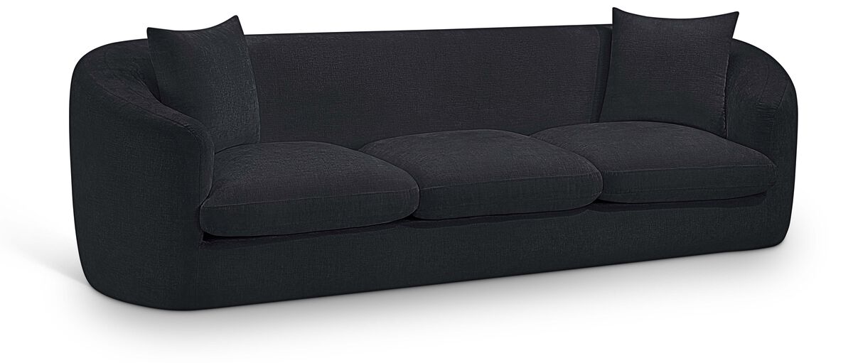 Meridian Furniture Penelope Black Chenille Fabric Sofa