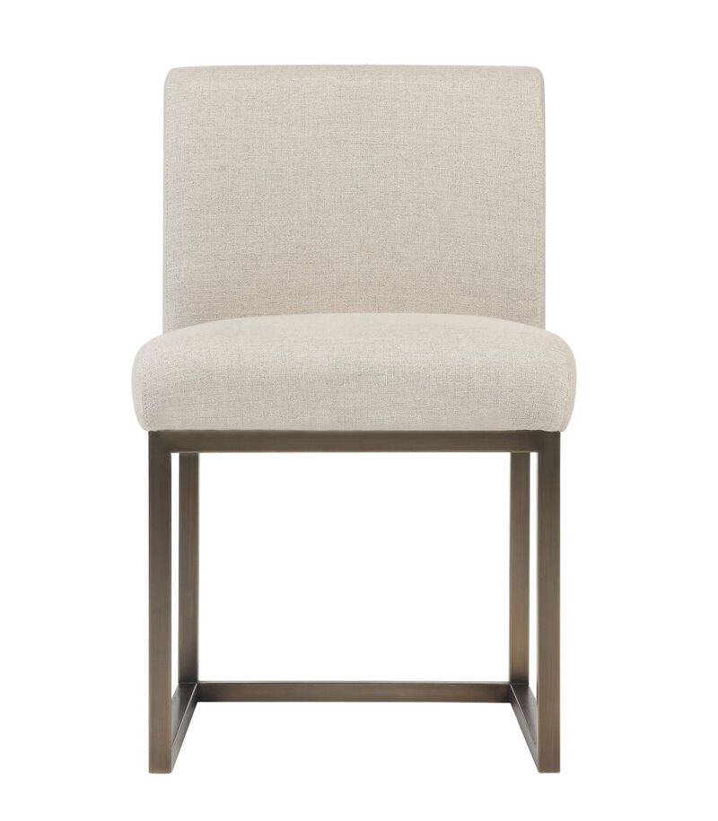 Casafoyer Haute Beige Linen Chair in Brass image number 3