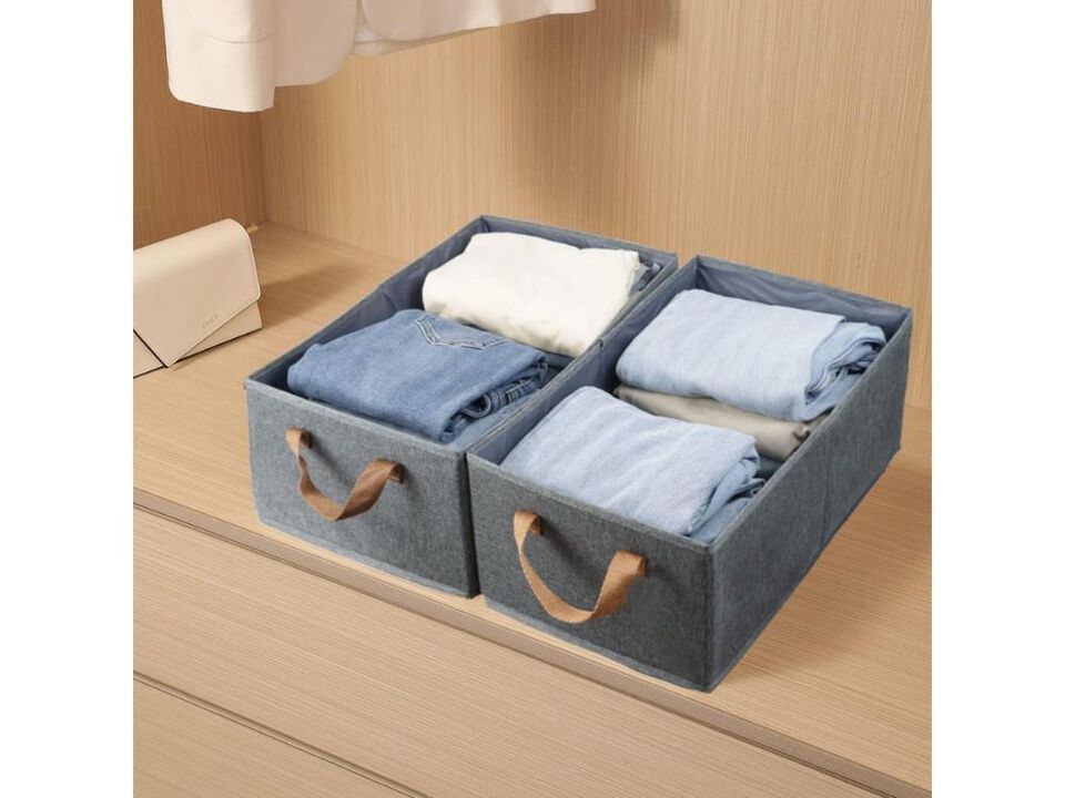 3 Pack Large Storage Bins Foldable Closet Shelf Organizer Basket Boxes
