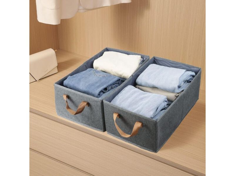 3 Pack Large Storage Bins Foldable Closet Shelf Organizer Basket Boxes image number 1
