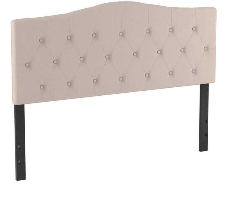 Flash Furniture Cambridge Tufted Upholstered Queen Size Headboard in Beige Fabric