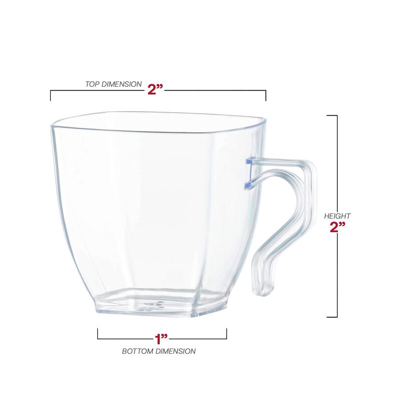 2 oz. Clear Square Plastic Mini Coffee Tea Cups (240 Cups) image number 3