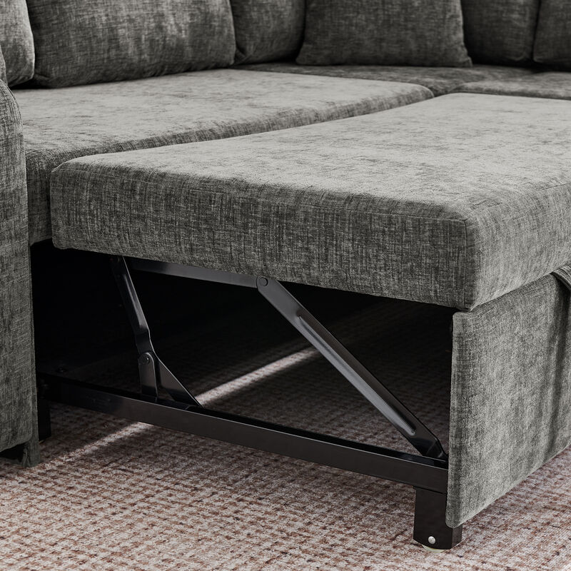 Sefco 81.2'' Modular Sectional Sleeper sofa Hidden Storage image number 3