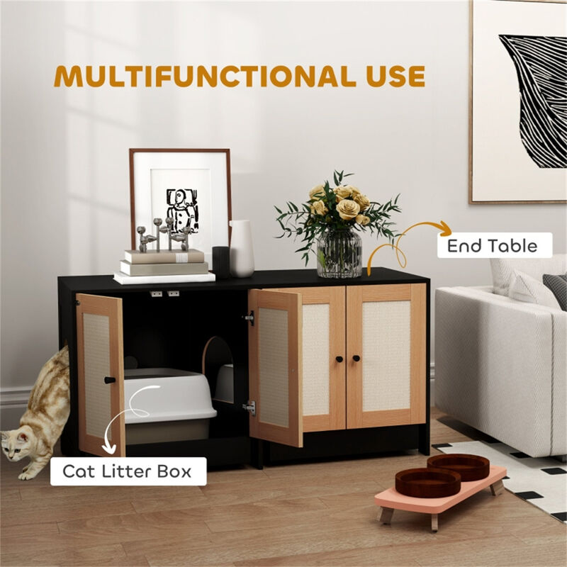 Cat Litter Box Enclosed Odor-Controlled Litter Tray for Privacy and Easy Cleaning