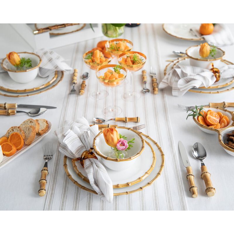 Solino Home Capri Ticking Stripe 100% Linen Table Runner &ndash; Handcrafted, Machine Washable, Perfect for Holiday and Everyday Dining