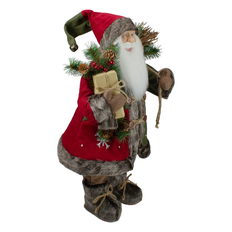 24" Country Rustic Santa Claus with Snowflake Jacket Christmas Figure image number 3