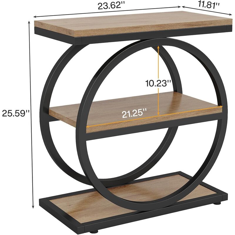 3-Tier End Table - Side Table with Metal Frame image number 4