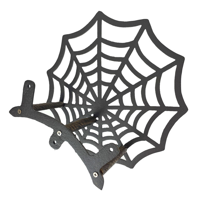 Spider Web XL Cast Iron Hose Holder, Bronze Outdoor Wall Mount image number 4