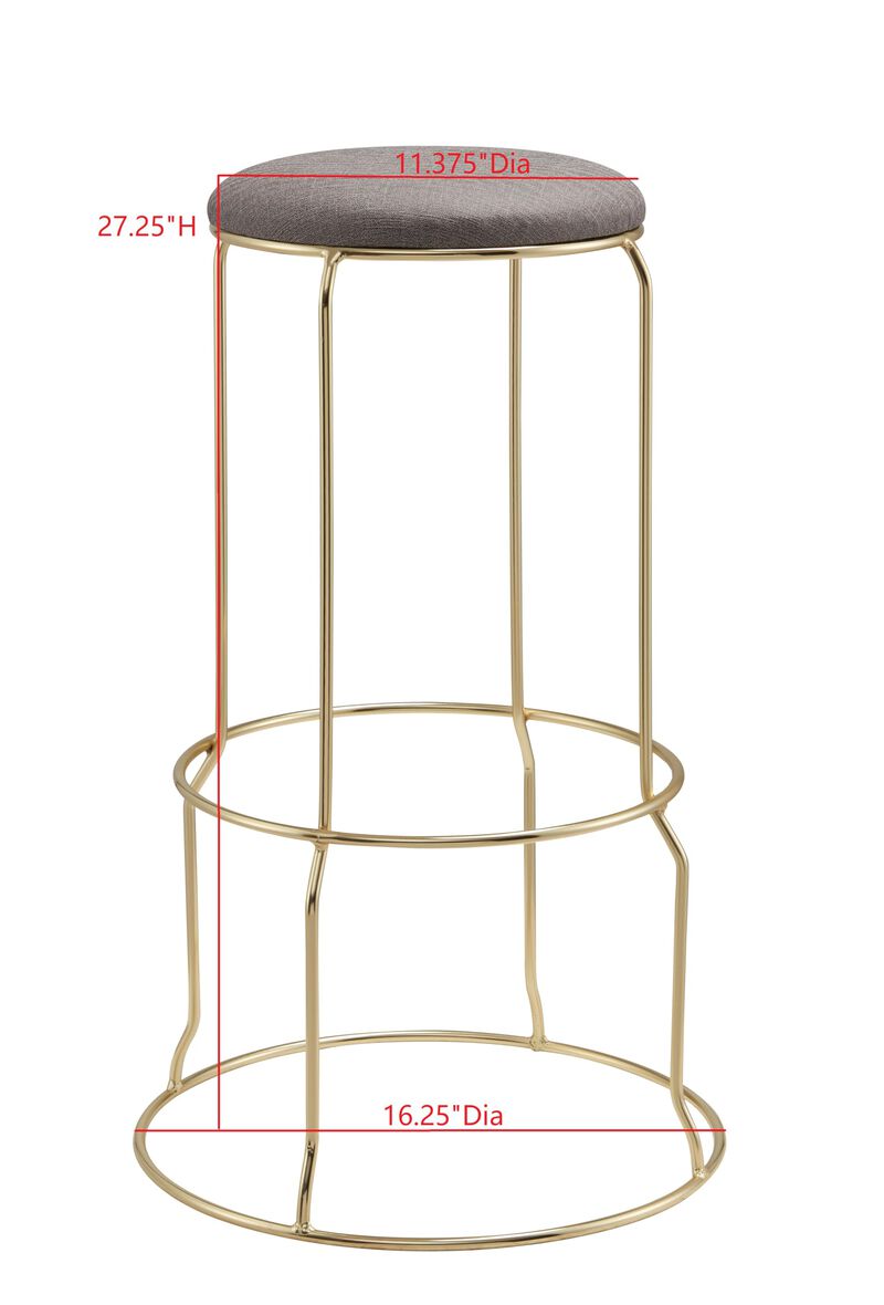 Kings Brand Furniture Carmilla Upholstered Counter Height Stool with Footrest - Bar Stools Set of 4 for Kitchen 27.25"