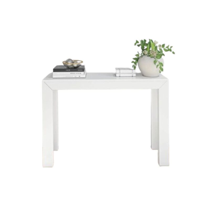 Hivvago Solid Wooden Modern Accent Console Table / Sofa Table in White Wood Finish